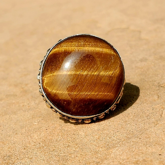 New Tiger Eye 925 Silver Ring. - Picture 1 of 5